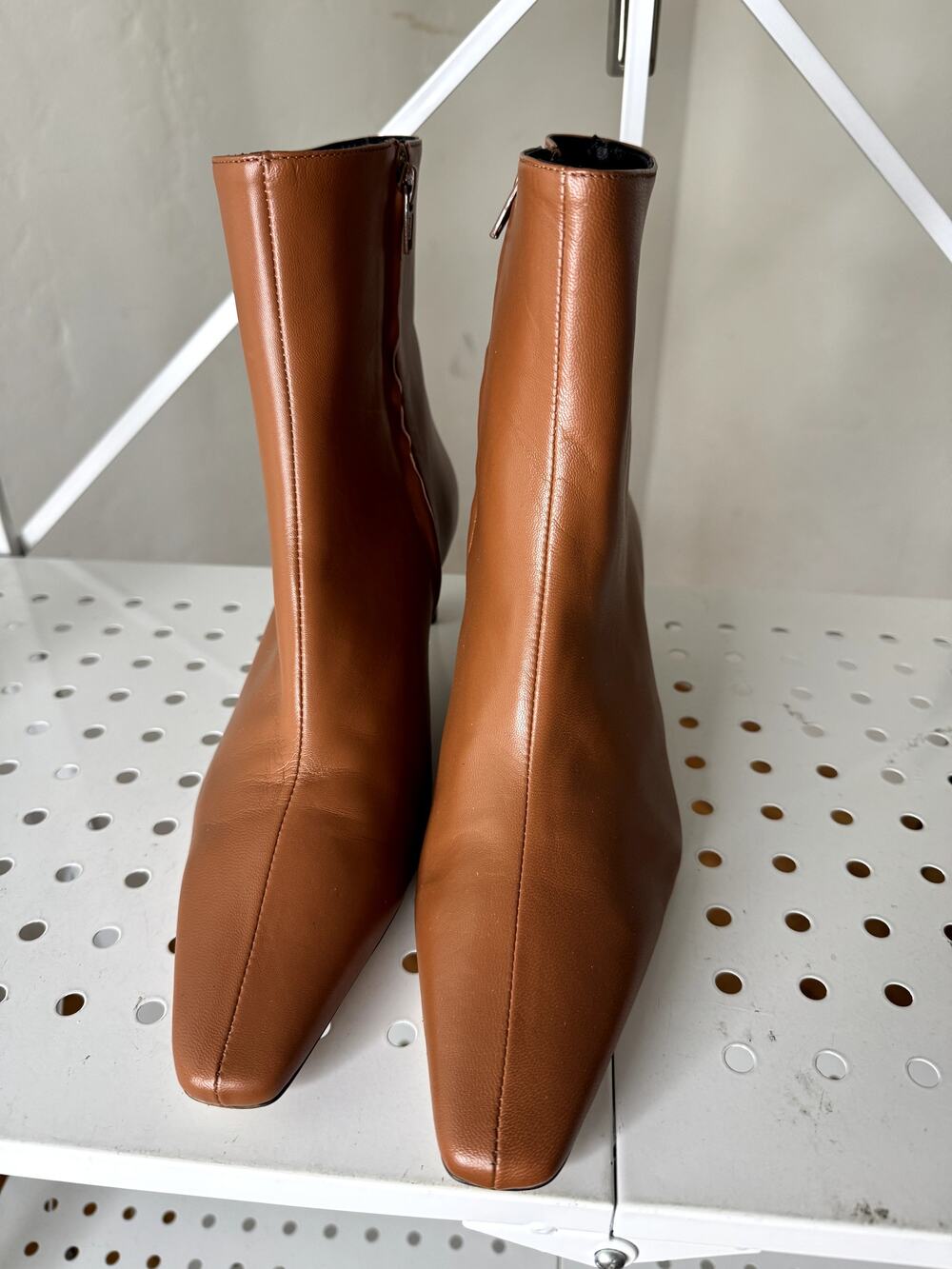 New STAUD Wally leather ankle boots in Brown 39